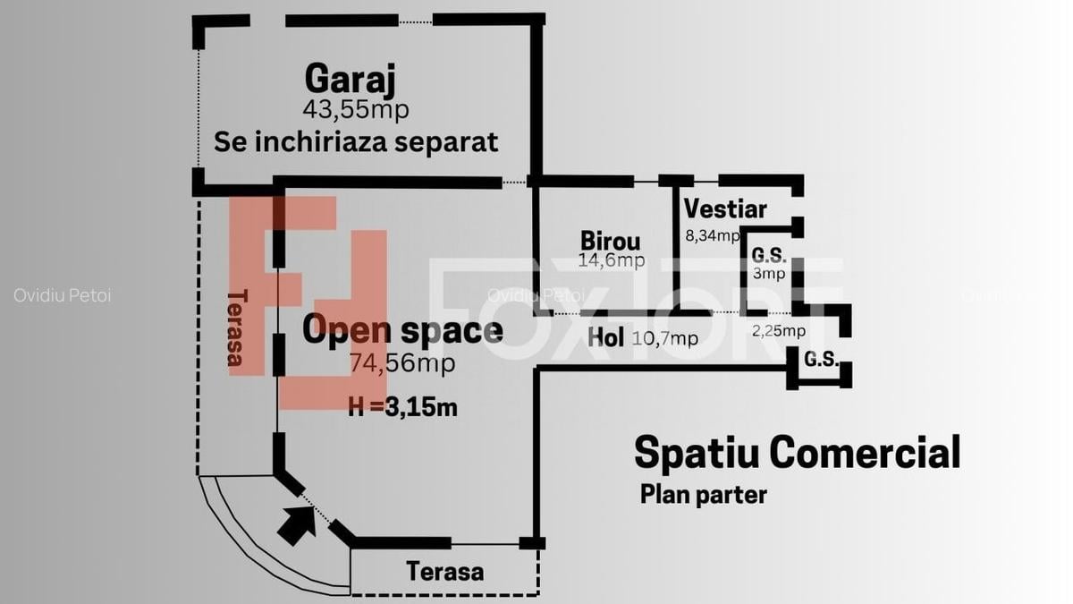 Spatiu Comercial de inchiriat, 113 mp, Sacalaz - pozitionare excelenta - 2