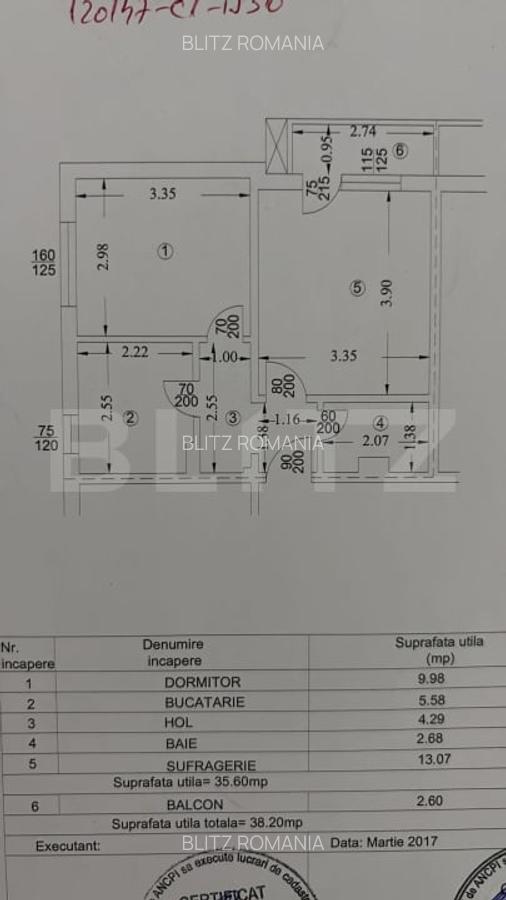 Apartament cu 2 camere, 39 mp, zona VEST - 12