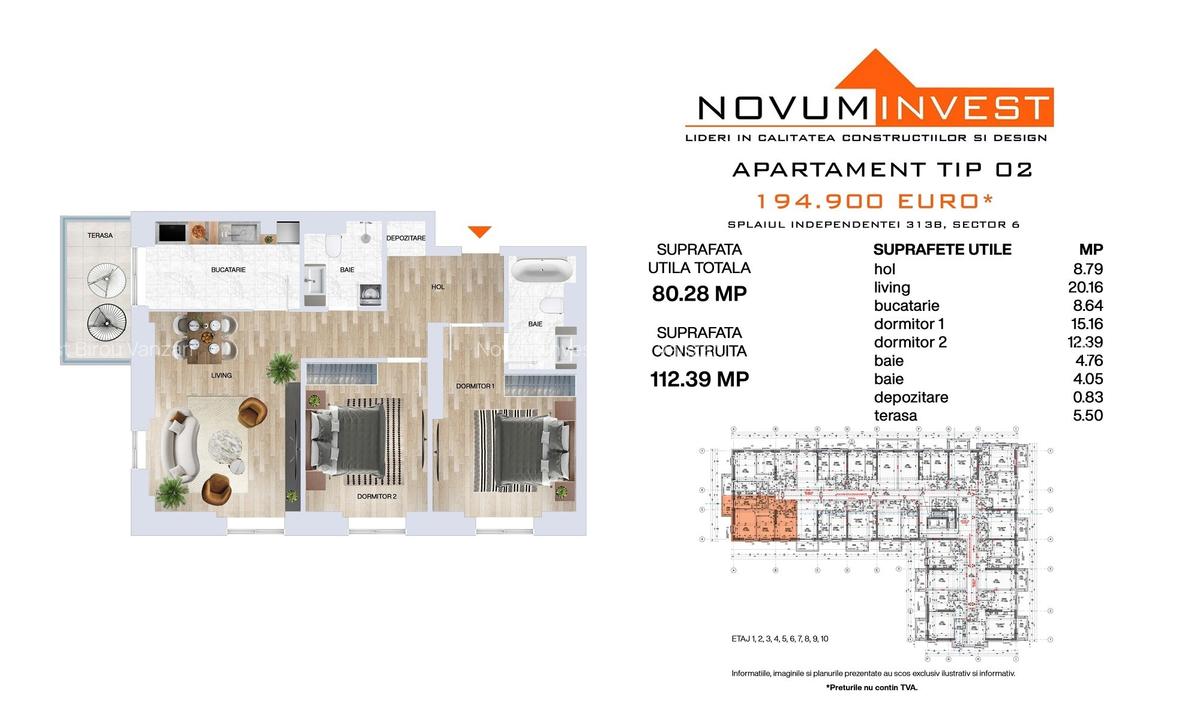 Apartament cu 3 camere decomandat în Grozăvești - 9