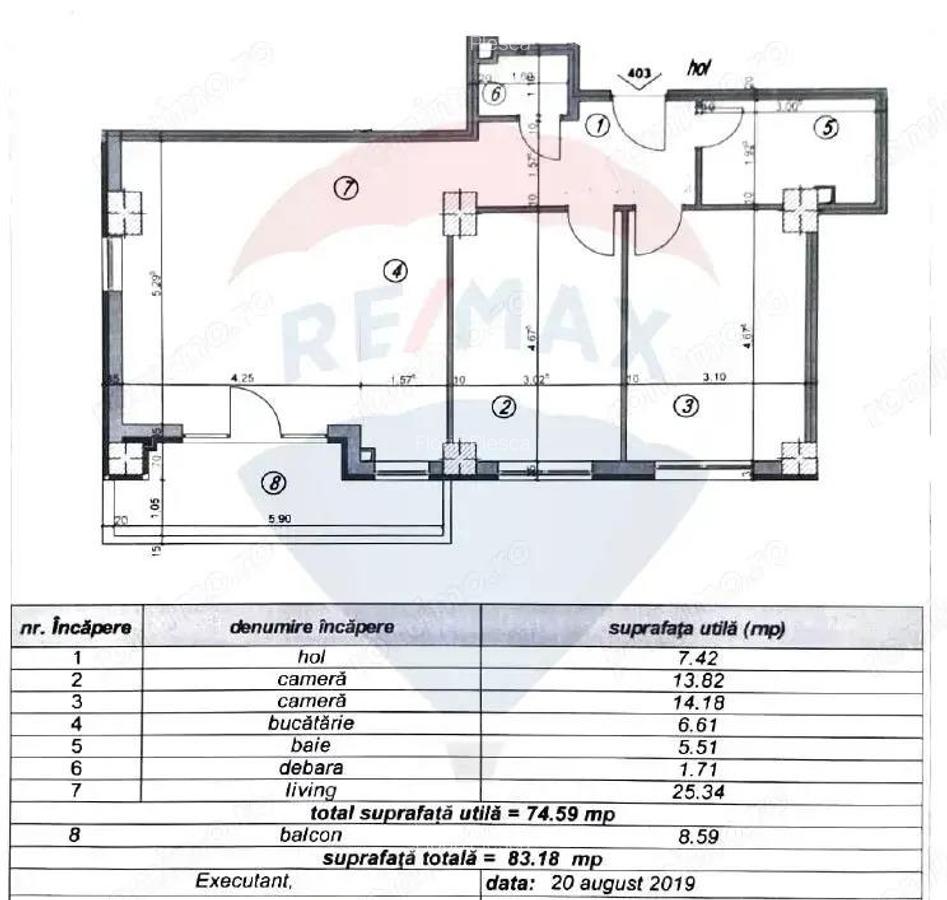 Apartament nou 3 camere, 74,6 mp, cu parcare, Prima Shops, de vanzare - 16