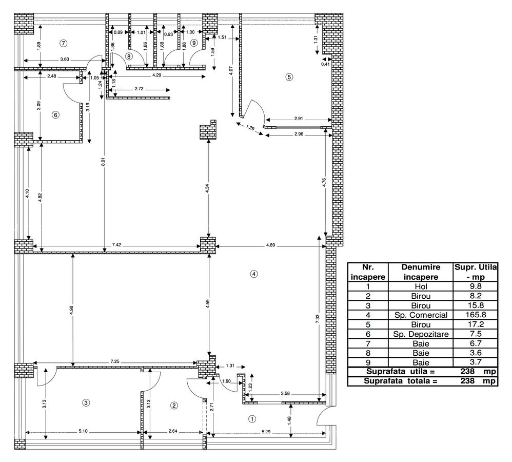 Spațiu comercial, 238 mp în Centrul Civic - 8