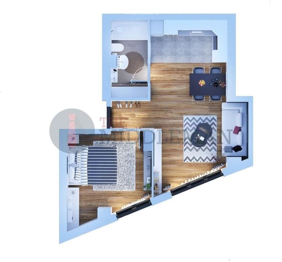 Studio dublu  cu 44 mp utili langa Mall Veranda - 1