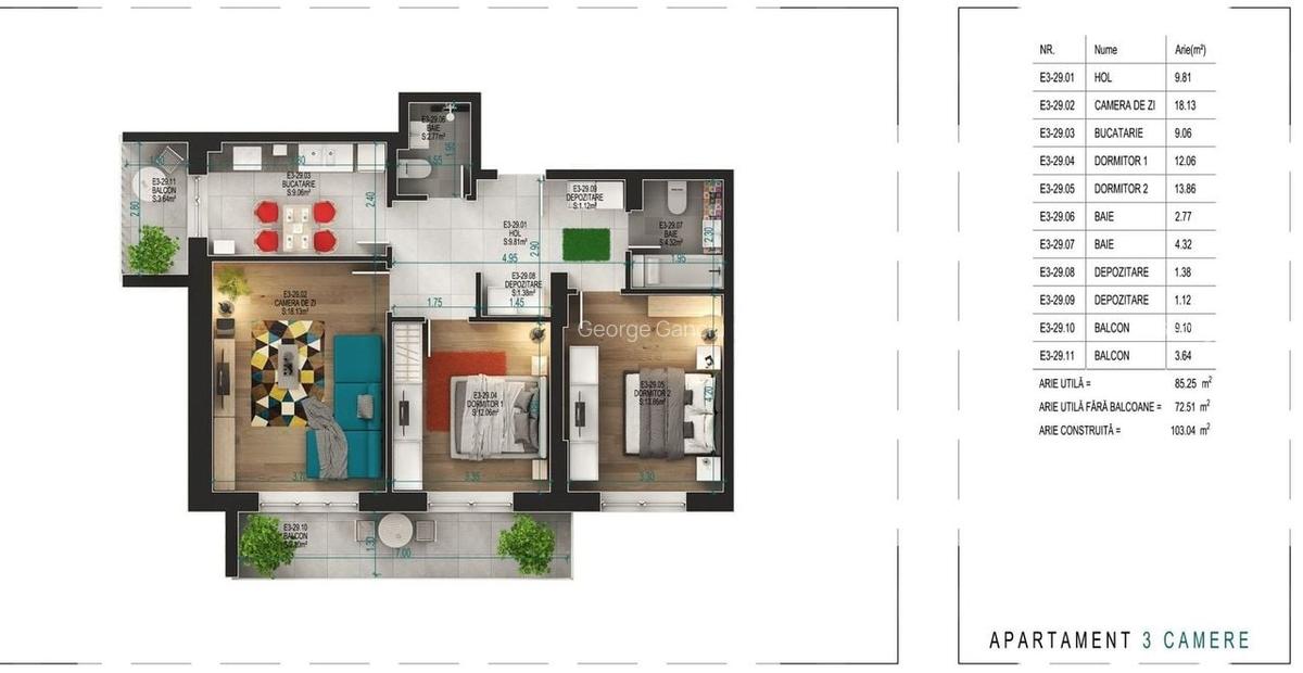 Apartament 3 camere - Pallady - PARCARE BONUS - 10