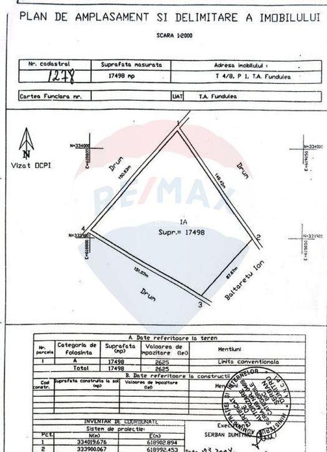 Teren intravilan - 17.500 mp - Gostilele Fundulea - 1 Teren intravilan - 17.500 mp - Gostilele Fundulea - 1