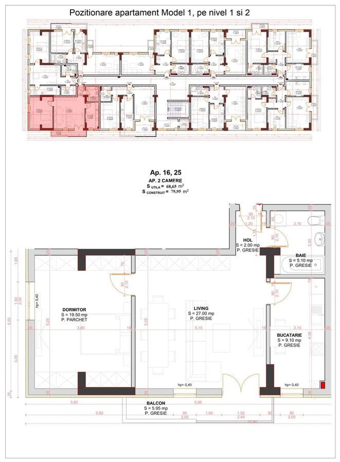 Bloc nou, apartament finisat, CT cu incalzire in pardoseala - 10