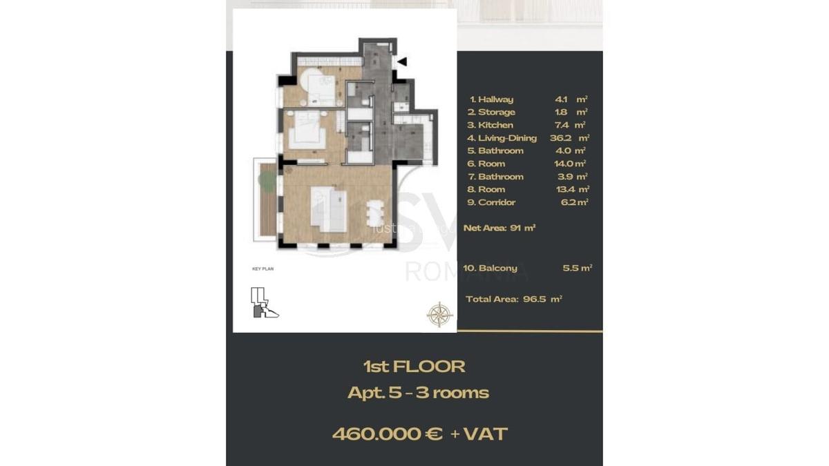 Apartament cu 3 camere semidecomandat în Armeneasca - 12