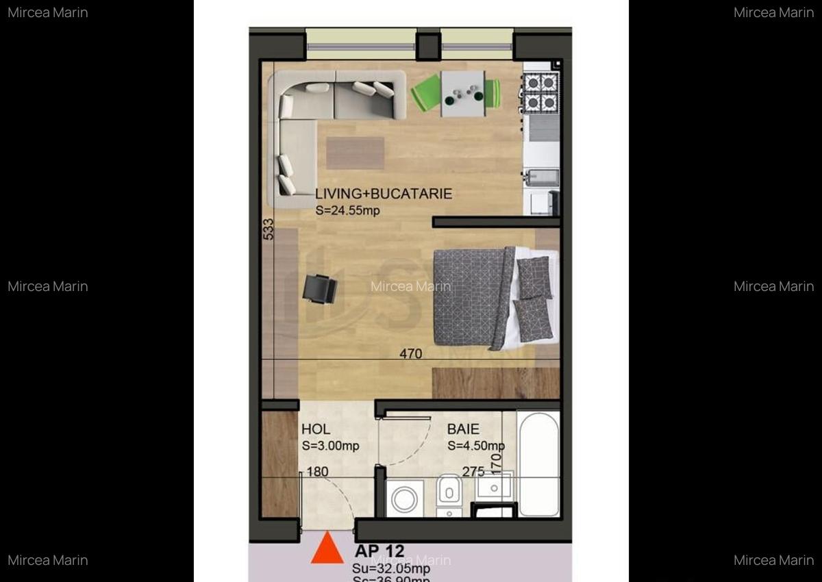 Studio mobilat - loc de parcare inclus - Aviatie - Dimitr... - 7