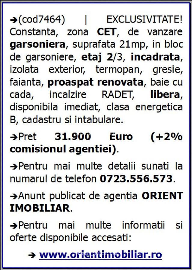 Cet, garsoniera de vanzare, etaj 2, Constanta - 10