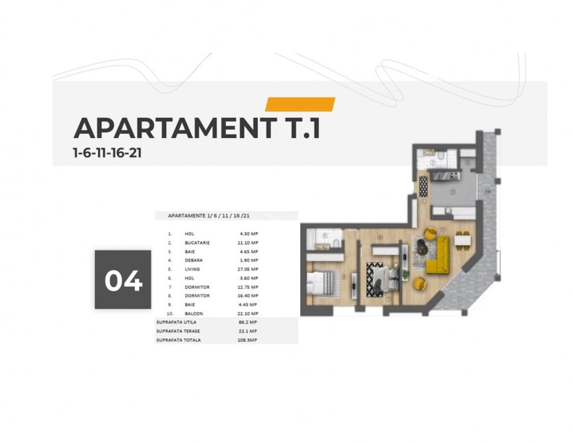 Ultracentral | Piata Unirii | 3 camere, 108 mp (terasa 22 mp), etaj 1 | an 2025 - 2