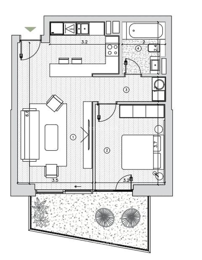 Apartament cu 2 camere semidecomandat, mobilat în Sisești - 5