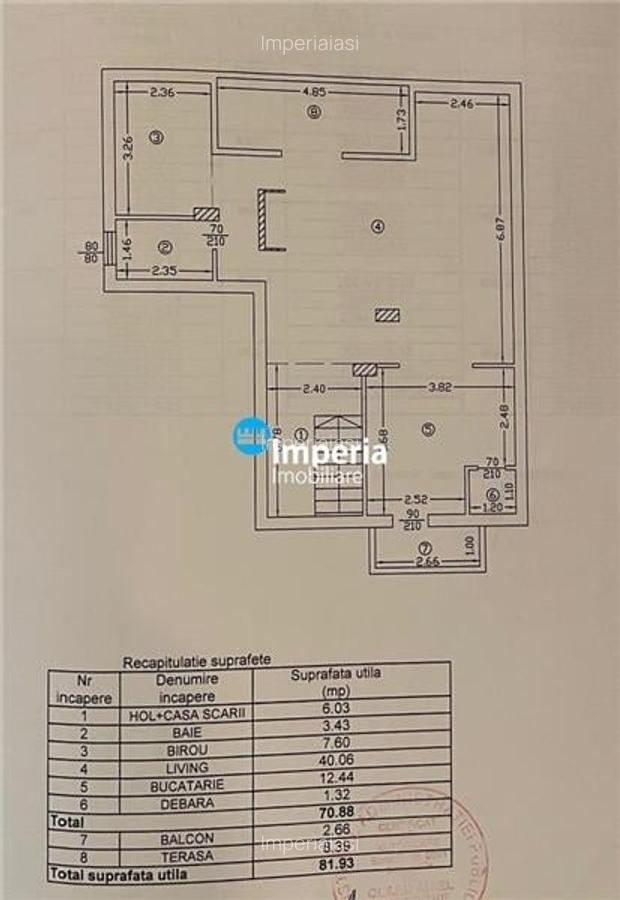 Apartament de 5 camere, 153 mp utili, compartimentare clasica si terasa, zona CU - 12