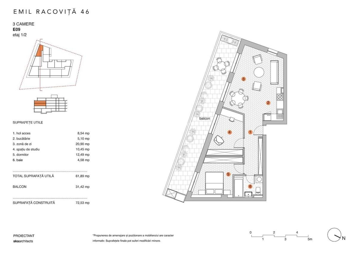 Apartament cu 3 camere semidecomandat în Pipera - 7