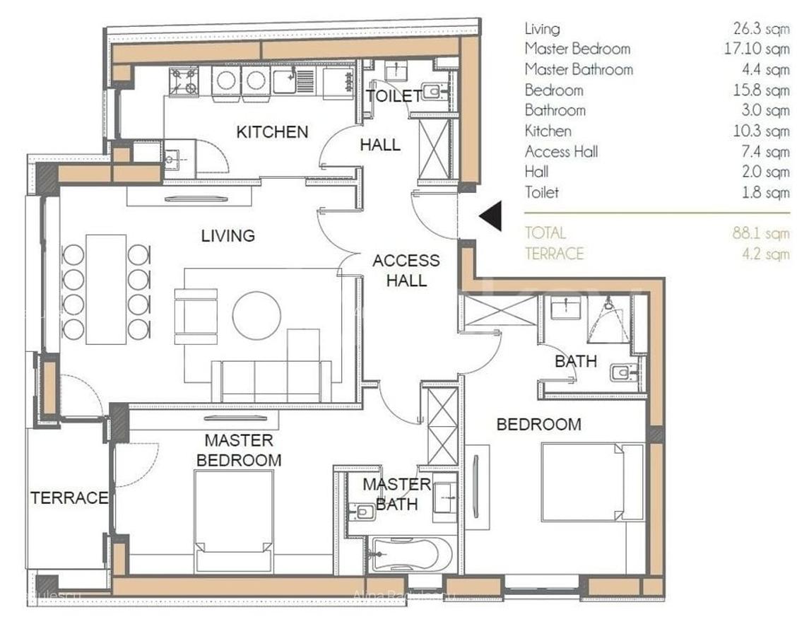 Apartament cu 3 camere semidecomandat în Primăverii - 12