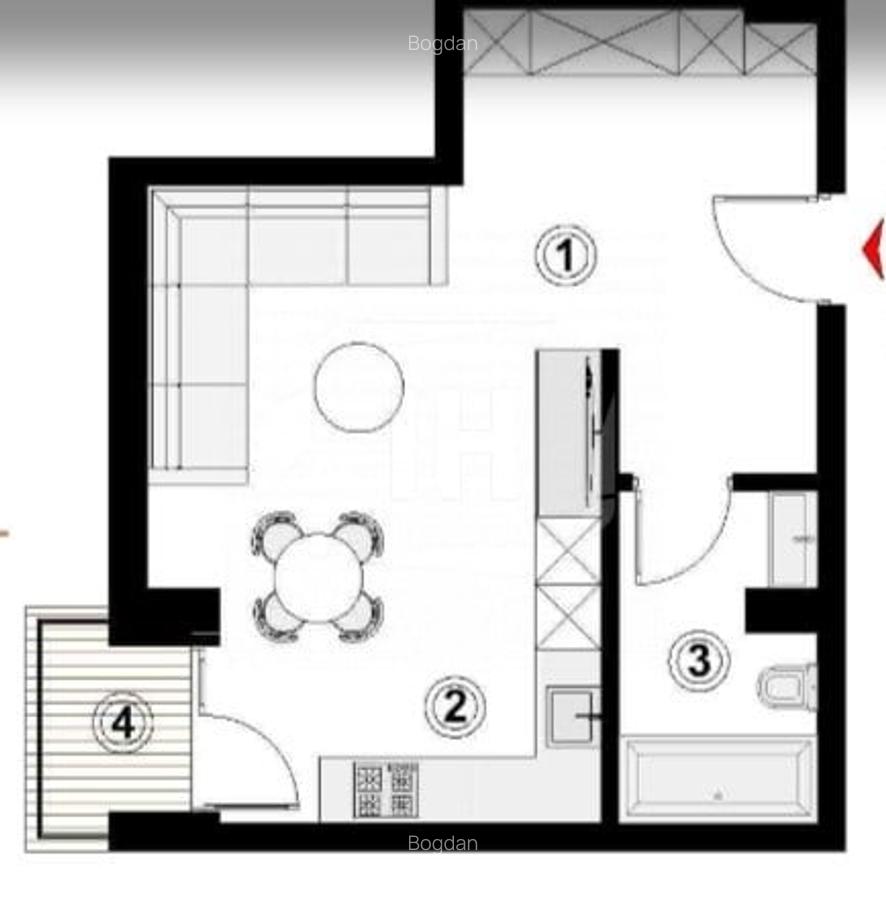 Apartament 1 camera, intermediar, parcare, Baza Sportiva Gheorgheni - 3