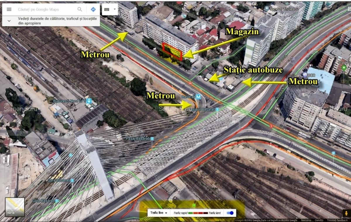 Inchiriez avantajos Spatiu comercial 195 mp, 20 m vitrina Buc. Calea Grivitei - 12