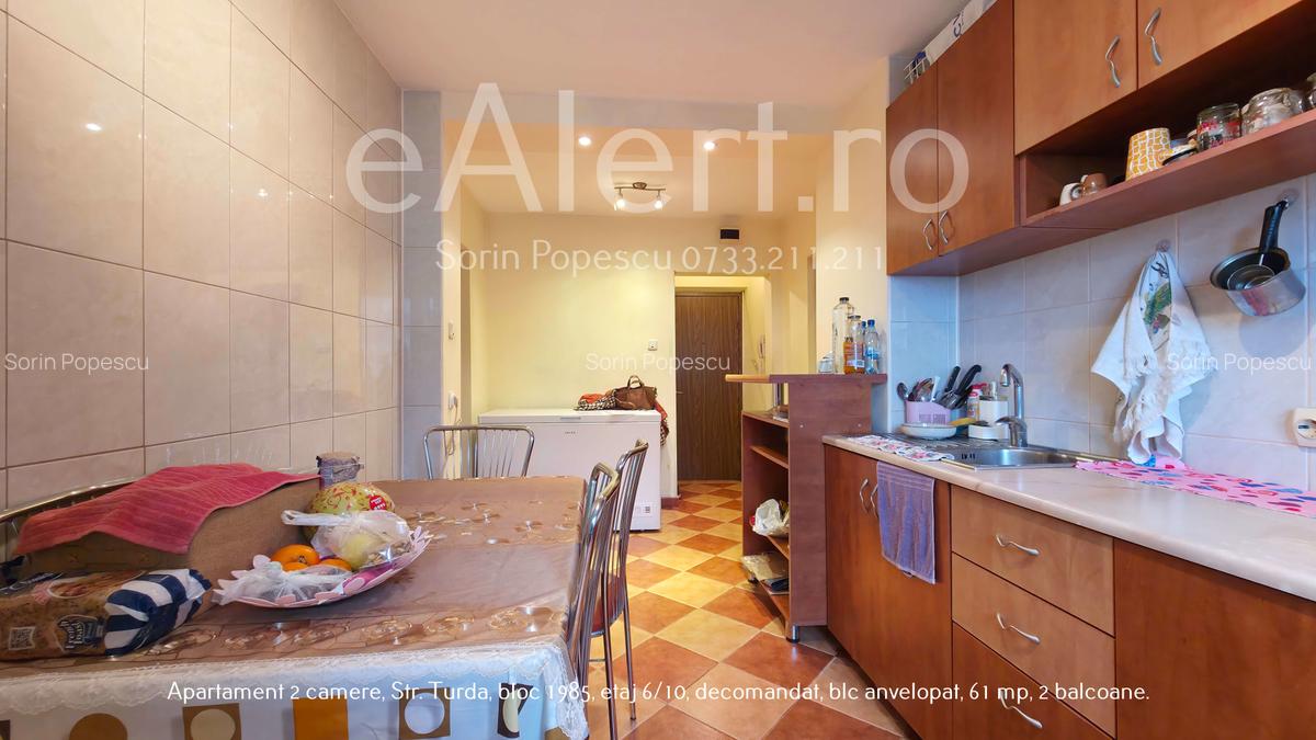 Apartament 2 camere, 61 mp, bloc 1985, 6/10, 2 balcoane, Str. Turda - 13
