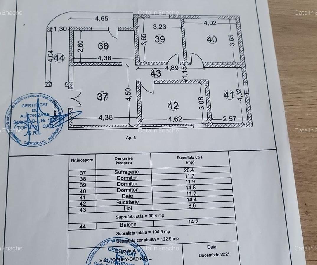 Apartament 4 camere Strada Cuza - Petresti -etaj 2 - 105 mp - 15