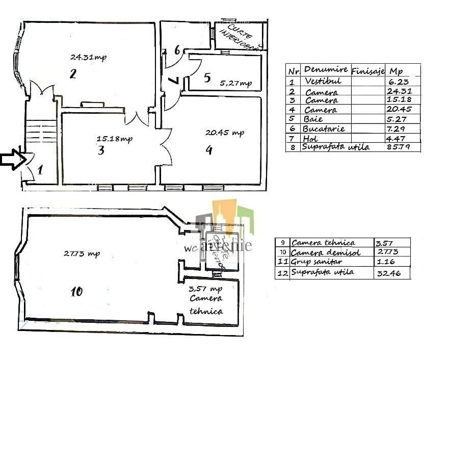 Unirii- Marasesti  vila 120 mp /4 camere/ Birou/ Showroom/ Creatie - 7