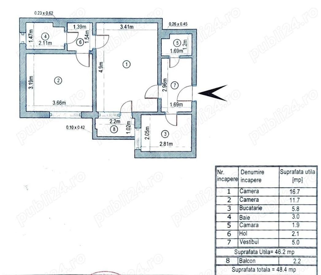 Proprietar! 2 cam, et. 4 10, 48.4 mp, Drumul Taberei | Mobilat, Utilat, REABILITAT, Renovat, Solid - 1