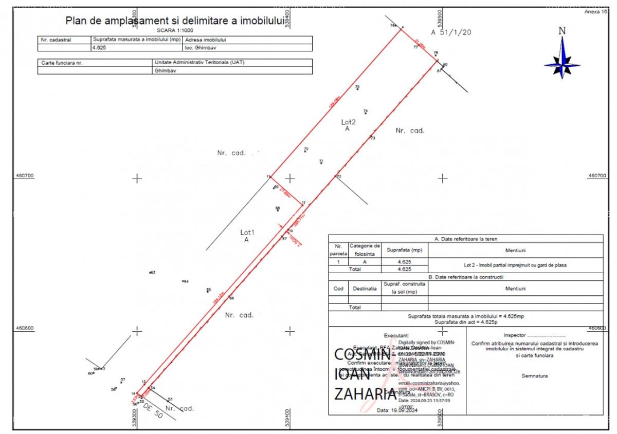 TEREN 4625 mp in zona industriala CRISTIAN, lungime 129 m, latime 31 m,utilitati - 2