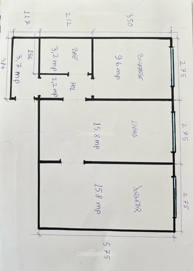 Apartament In complex, Str Cerna 2 camere, etaj intermediar - 10