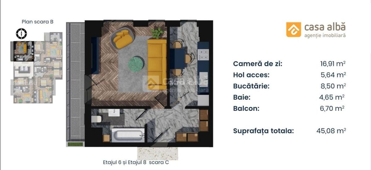 PROIECT NOU | apartament 1 camera LA CHEIE | Pacurari - Alpha Bank - 15