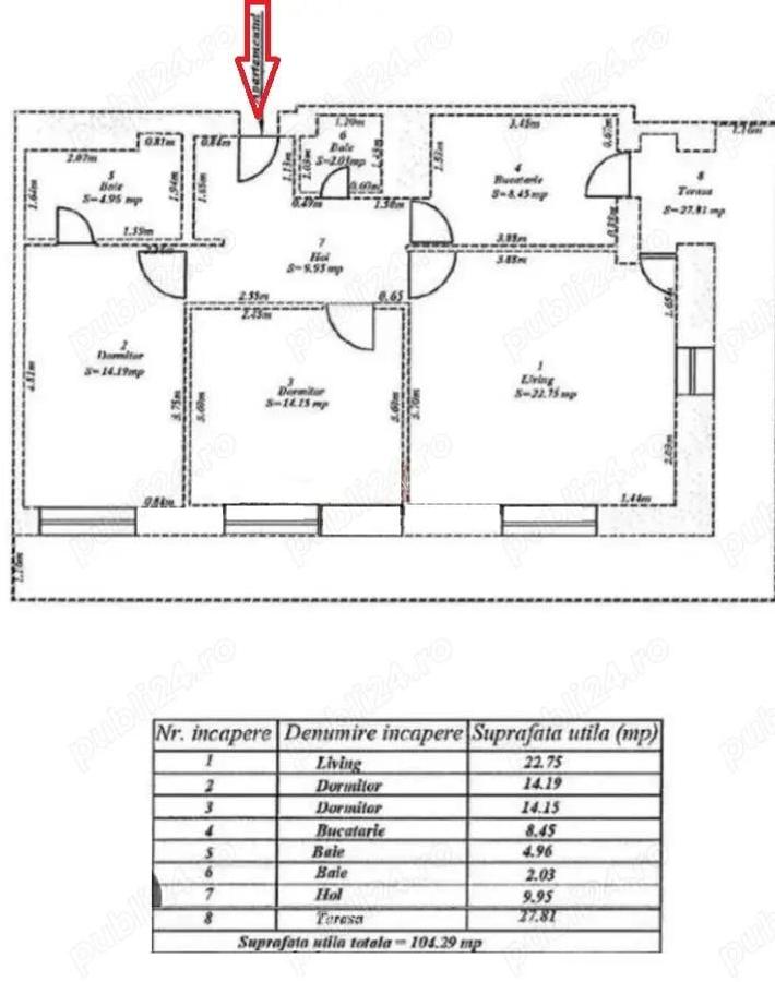 Asmita Gardens, 3 camere 104 mp, Centrala, AC, Loc Parcare Subteran - 8