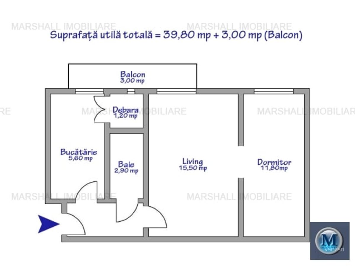 Apartament 2 camere de vanzare, zona Ultracentral, 42.8 mp #16583 - 8