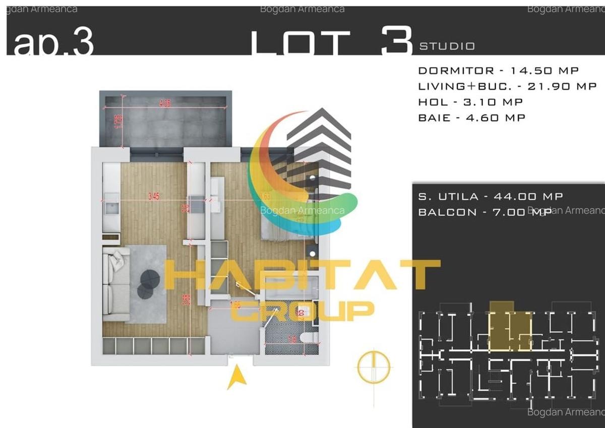 De vanzare, apartament de tip Studio in zona noua din Pallady - 2