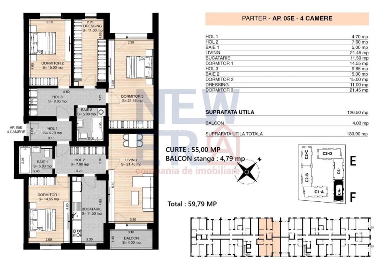 Apartament cu 4 si gradina camere de vanzare - complex rezidential rond OMV - 6
