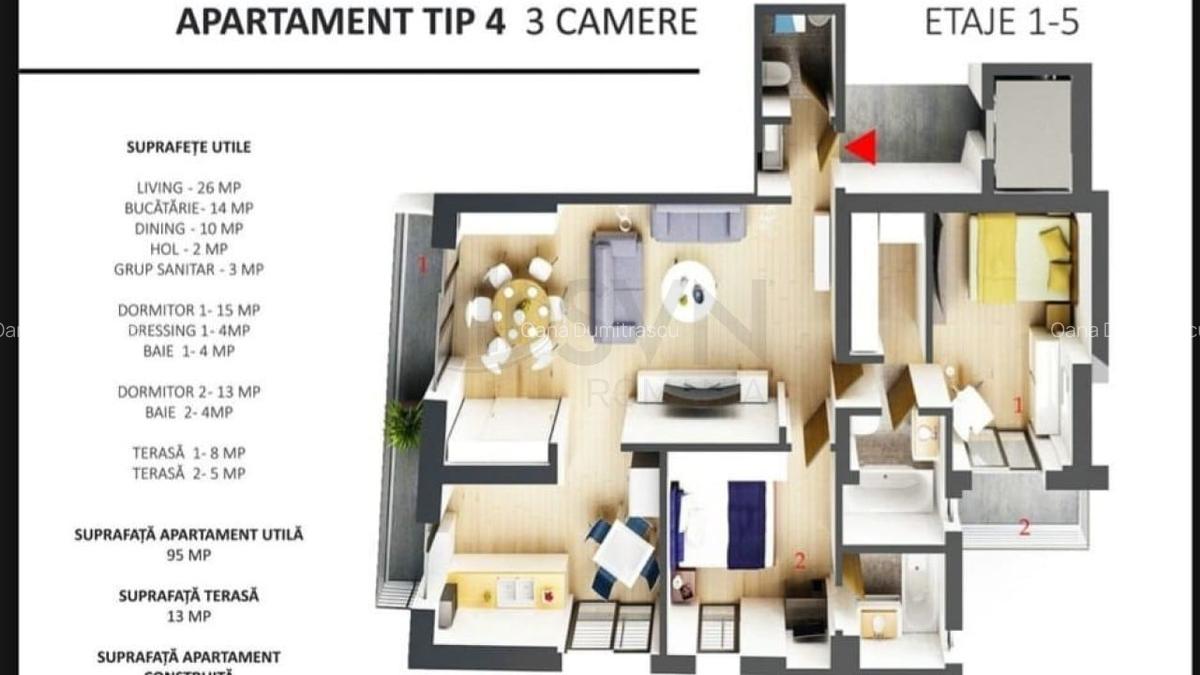 REA1024829 Apartament spatios 3 camere Piata Victoriei I Imobil nou - 3