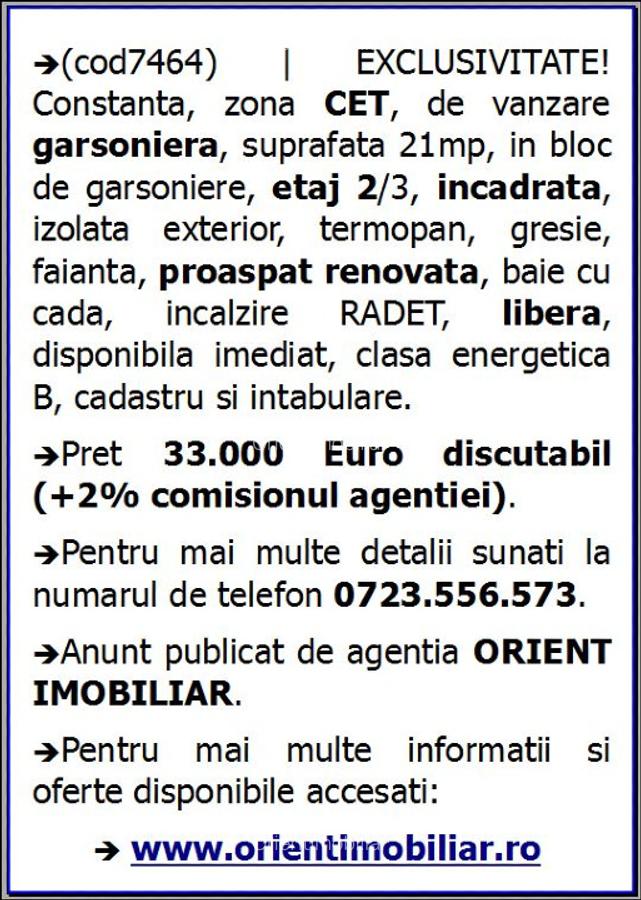 Cet, garsoniera de vanzare, etaj 2, Constanta - 10