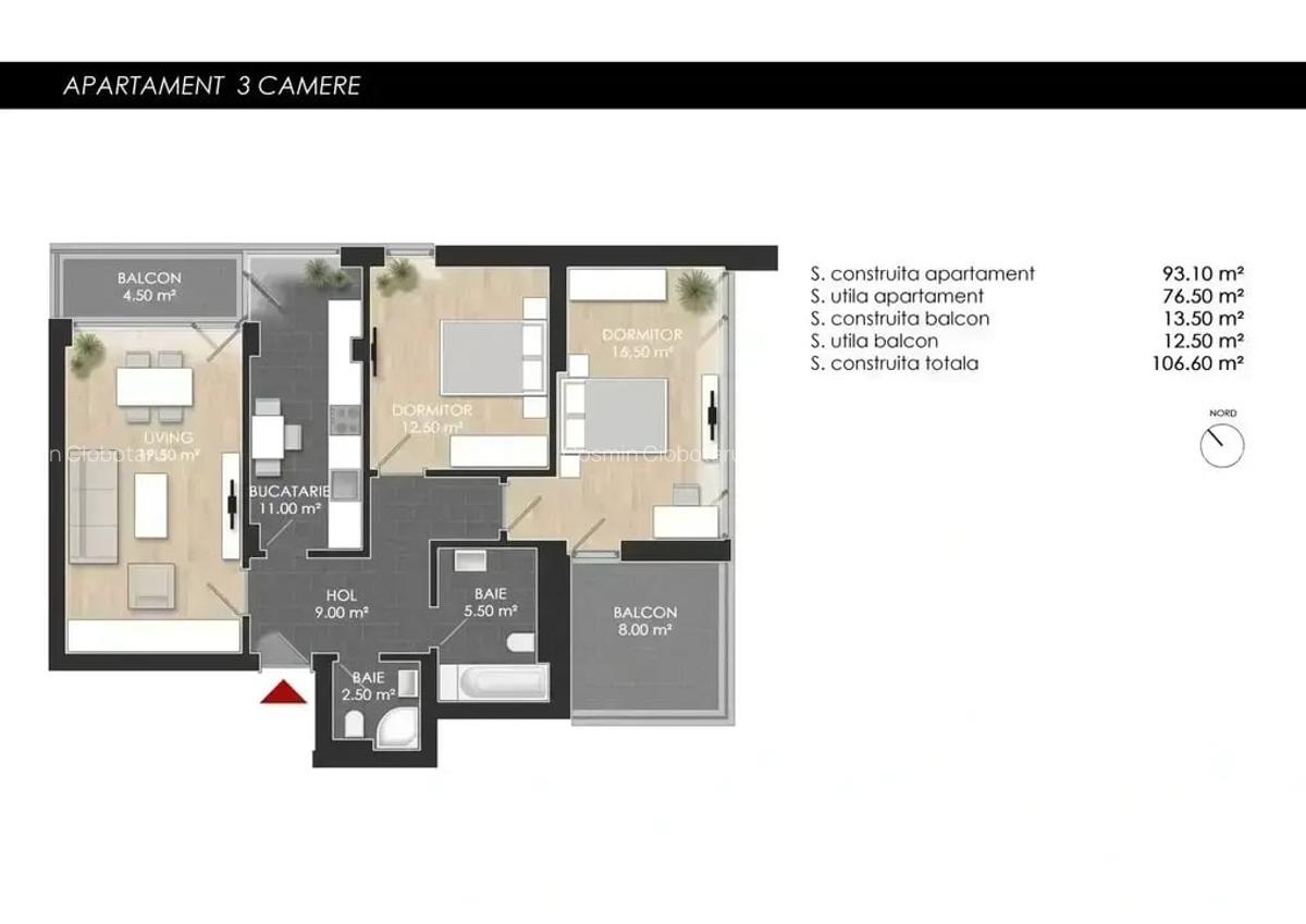 Apartament 3 camere | Gated Community | Piscină | Lac Straulesti - 10