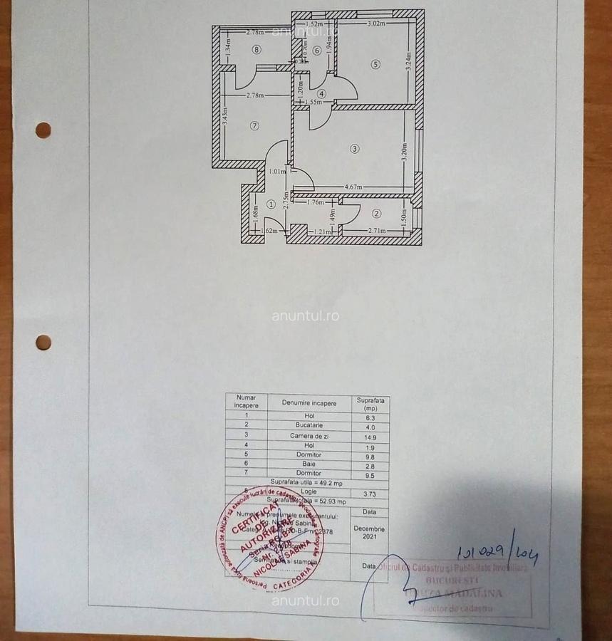 Tei, apartament 3 camere 53 mp, etaj 6 - 5