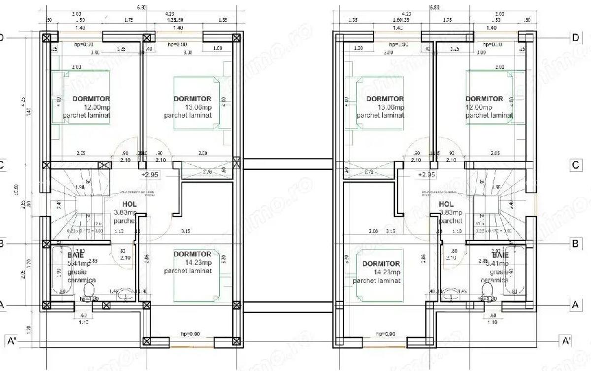 Sanandrei Duplex cu Perete Dublu, Proiect Modern - 3