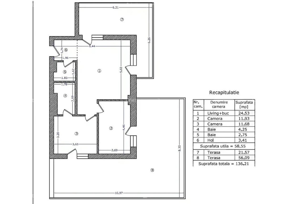 Apartament cu 3 camere semidecomandat în Dristor - 9