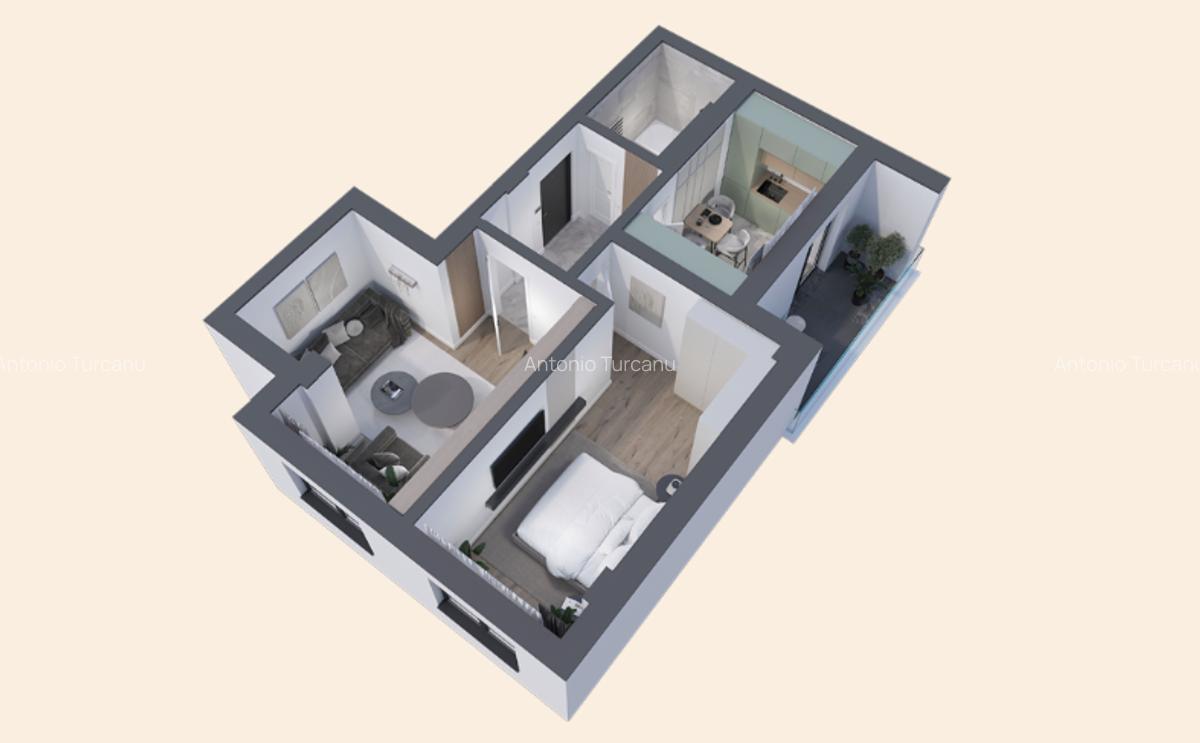 Centru, Palas Campus - BLOC NOU - Apartament 2 camere decomandat - 2