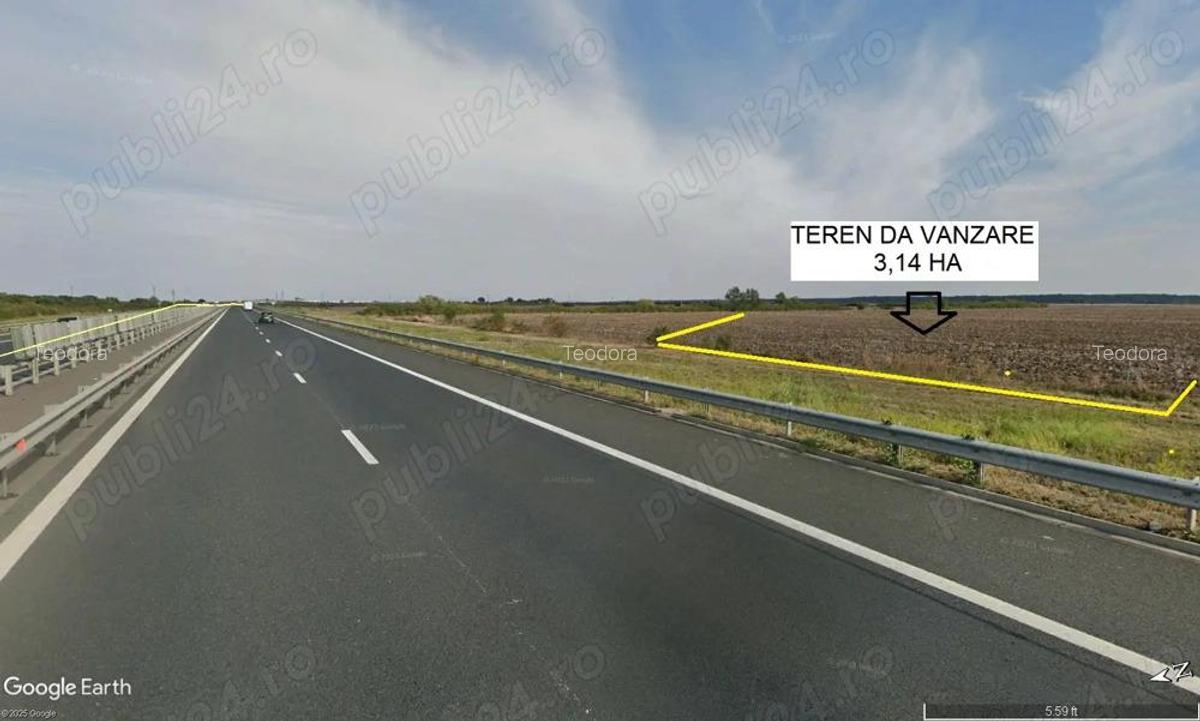3,14 ha teren langa autostrada A1, pret de ocazie - 4
