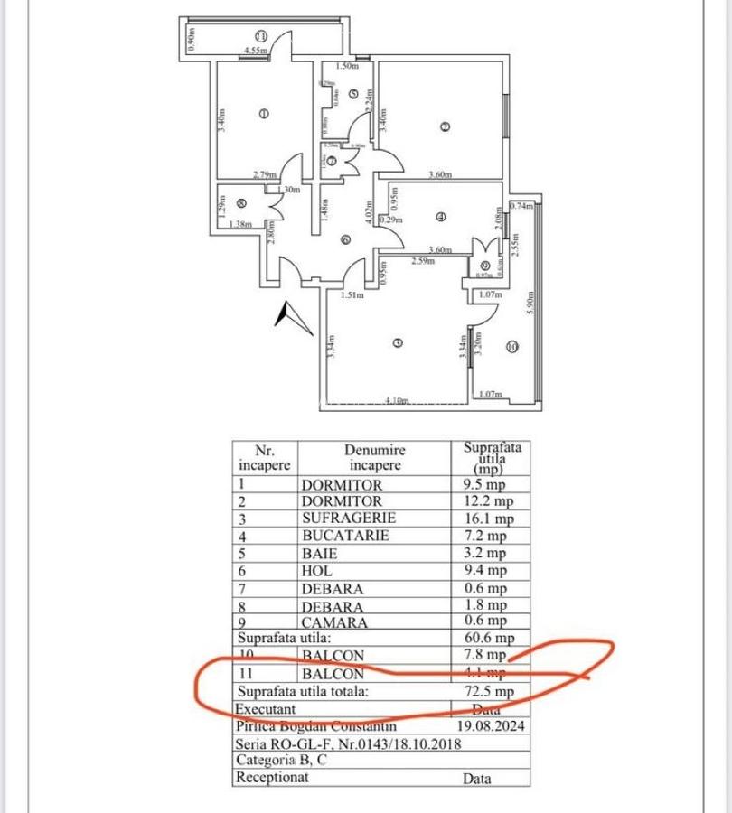 Apartament cu 3 camere in Micro 18 - 8