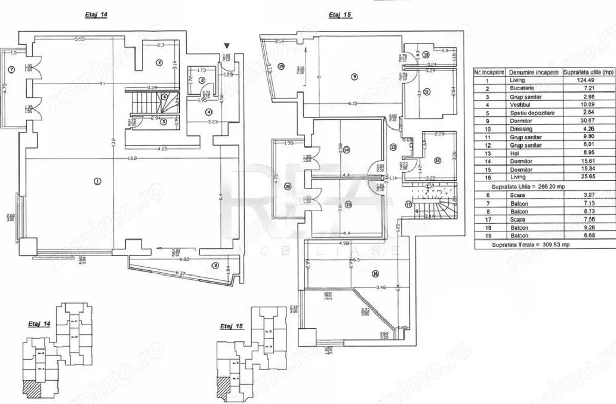 4 camere - Herastrau - decomandat - penthouse - 2012 - 310 mp - lux - metrou - 10