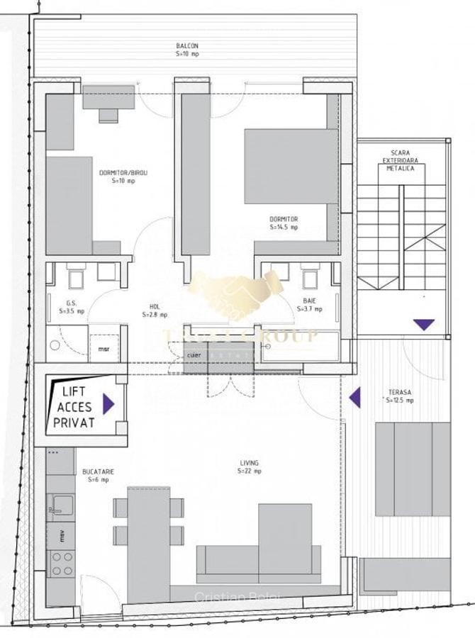 Dorobanti etaj 2 din 3 bloc cu lift - Apartament 3 camere- - 5