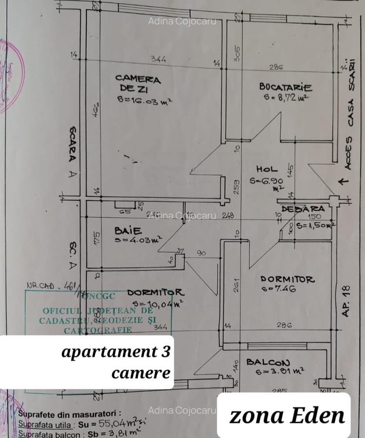3 CAMERE DECOMANDAT- ETAJ 3- CENTRALA GAZE -BLOC 1981- LOC PARCARE - 35
