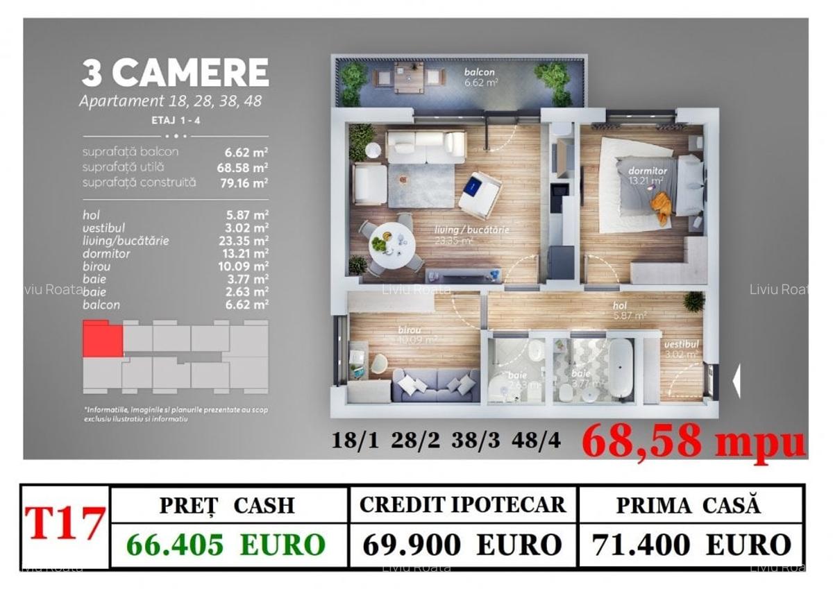 Apartament cu 3 camere decomandat în Theodor Pallady - 1
