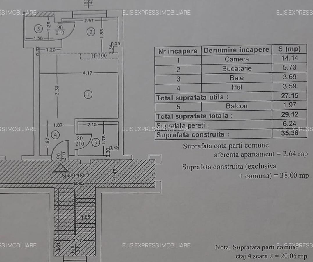 GARSONIERA MILITARI RESIDENCE SALCAMILOR 25, MOBILATA, UTILATA, 29MP, ET4/4 - 13 GARSONIERA MILITARI RESIDENCE SALCAMILOR 25, MOBILATA, UTILATA, 29MP, ET4/4 - 13