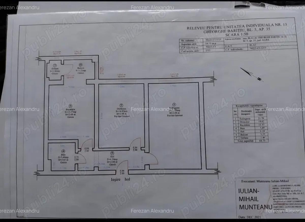 Apartament Str. Gheorghe Baritiu nr32 bloc 5 - 8