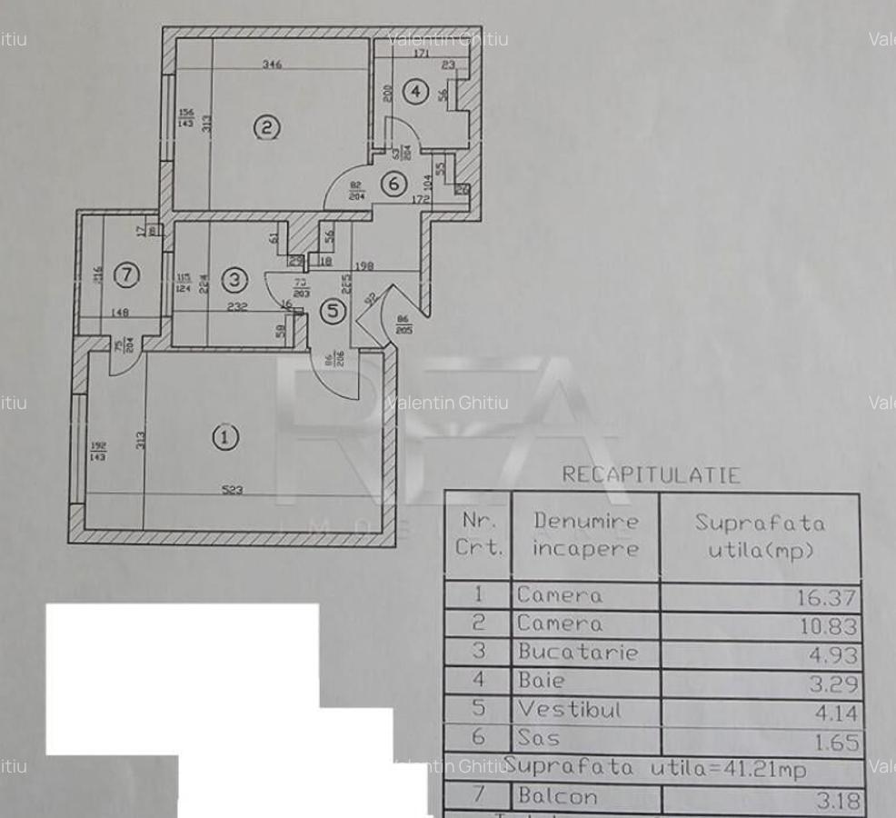 3 camere -Titan - decomandat - 2