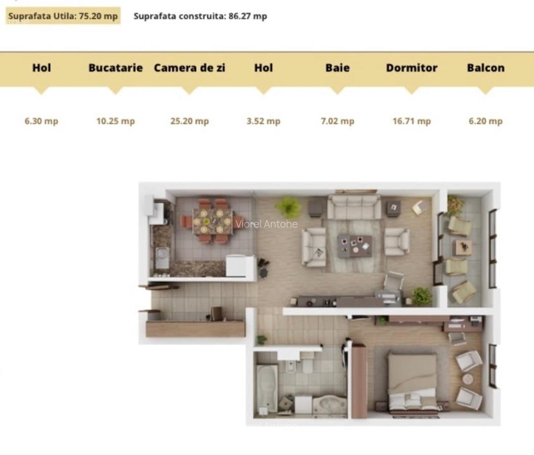 INDISPONIBIL!!! Apartament 2 camere (0 comision) in Isaran residence 75mp utili - 14