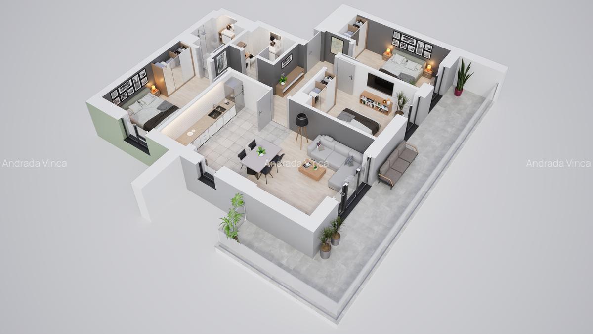 Apartament 4 camere premium, cartier privat cu parcari subterane și parc propriu - 16
