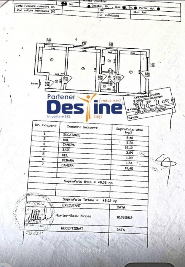 Spatiu comercial Apartament 2 camere 48 mp renovat complet utilat salon Podu Ros - 14