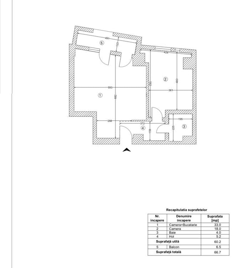 Apartament cu 2 camere semidecomandat în Timpuri Noi - 3